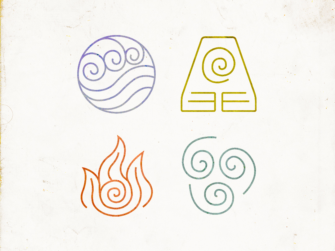 Avatar element bending chart by Evaron on DeviantArt  Círculo de  transmutação Símbolos legais Símbolos místicos